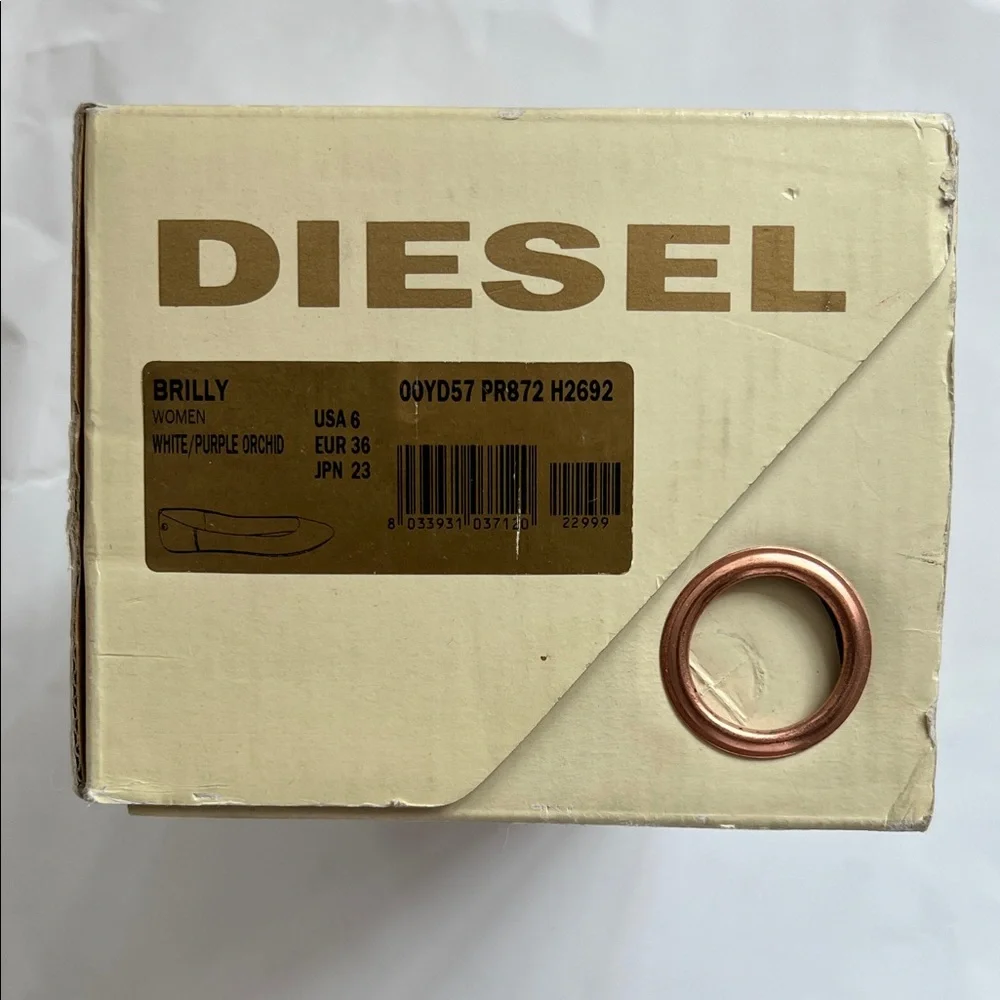 Diesel Floral plum and white Flats with box - Picture 2 of 12